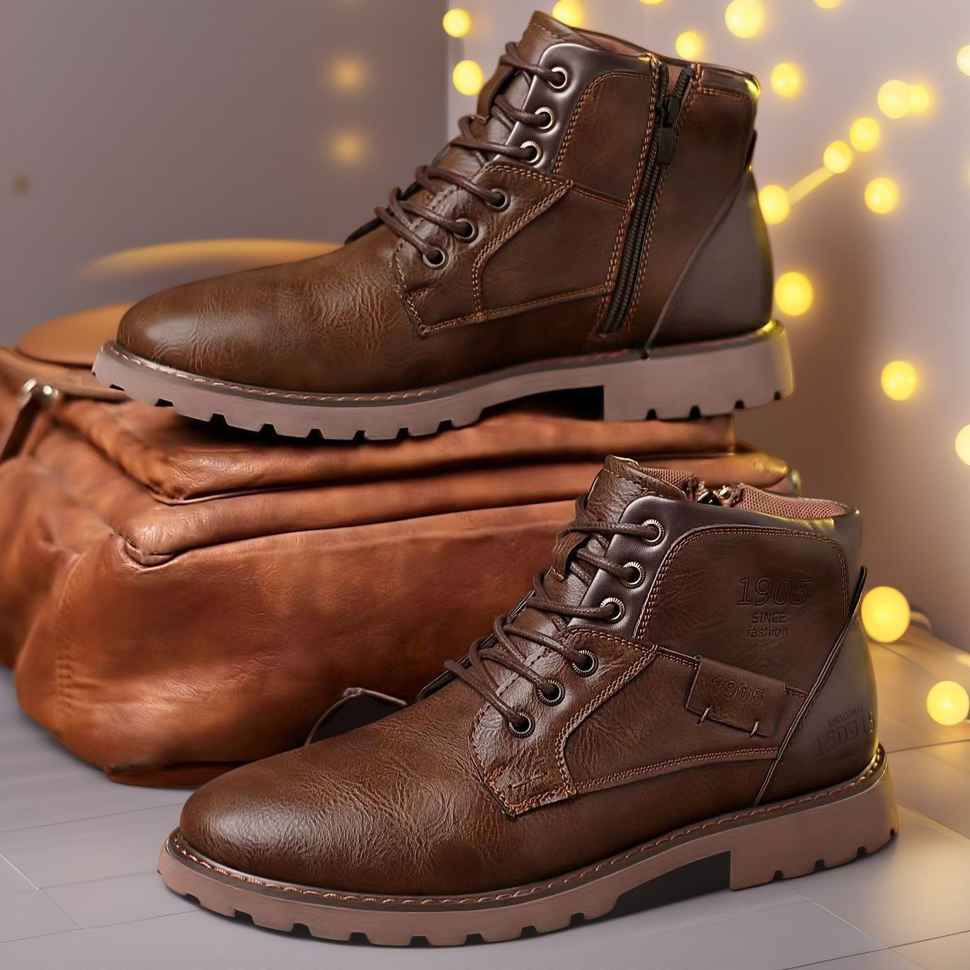 Martin Boots Leisure Plus Size Zip Ankle Boots