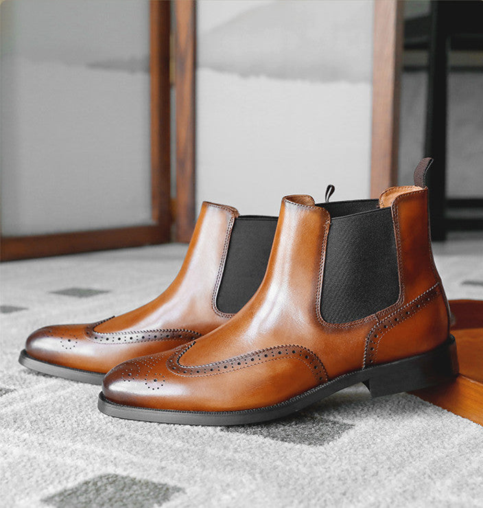 Men's Leather Tips In Western Boots
